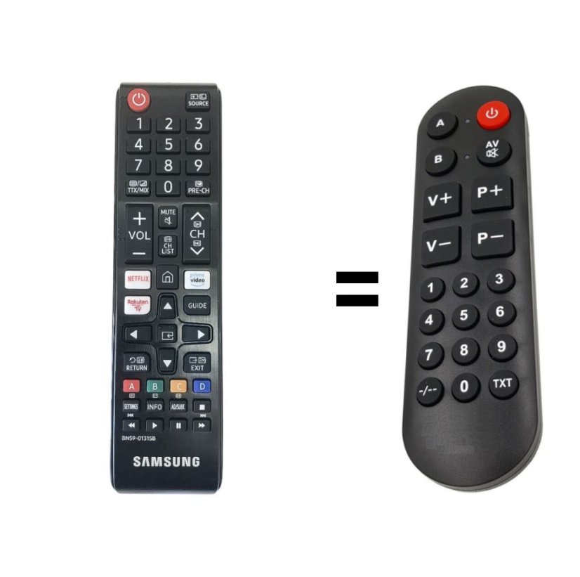 Samsung QE43Q67T náhradní dálkový ovladač pro seniory.