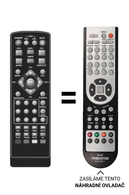 Gogen DVB168T2PVR Replacement Remote Control