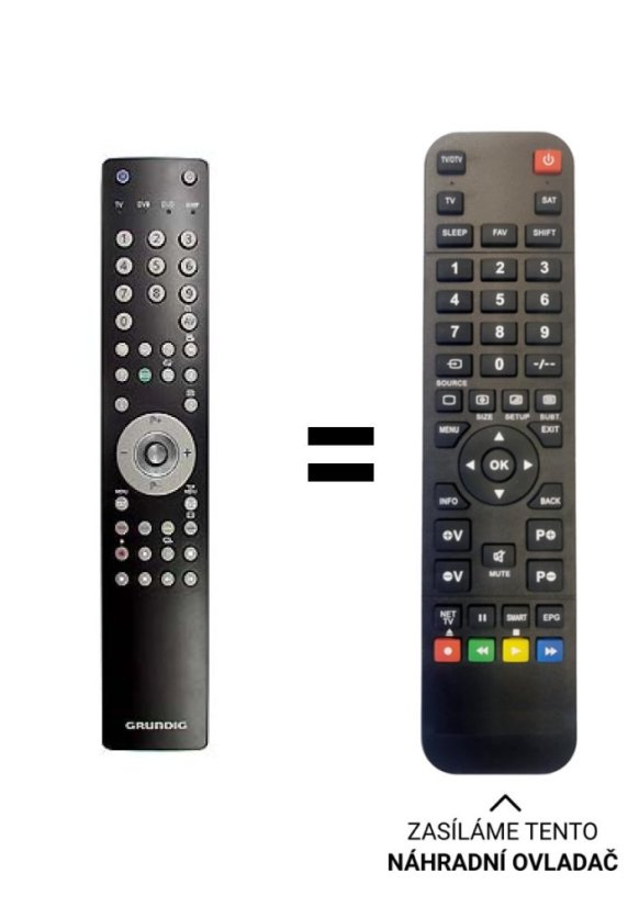 Grundig TP3 náhradní dálkový ovladač jiného vzhledu