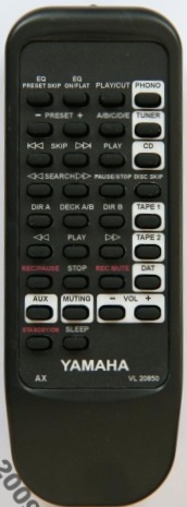 Yamaha AX-1050, AX-750, AX-550 náhradní dálkový ovladač se stejným popisem