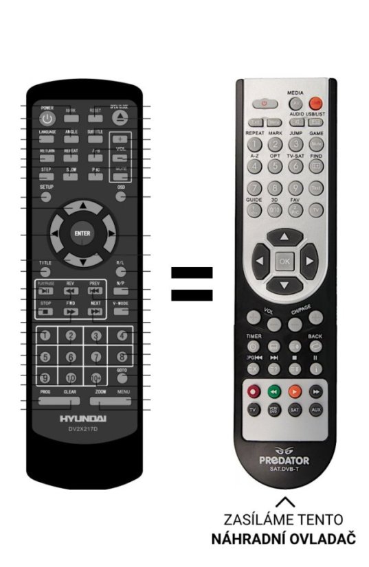 HYUNDAI - DV2x279DU, DV2x217D Replacement Remote Control