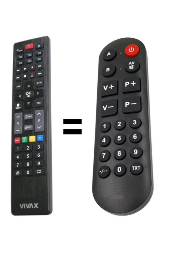 VIVAX TV-43S60T2S2 náhradný diaľkový ovládač pre seniorov