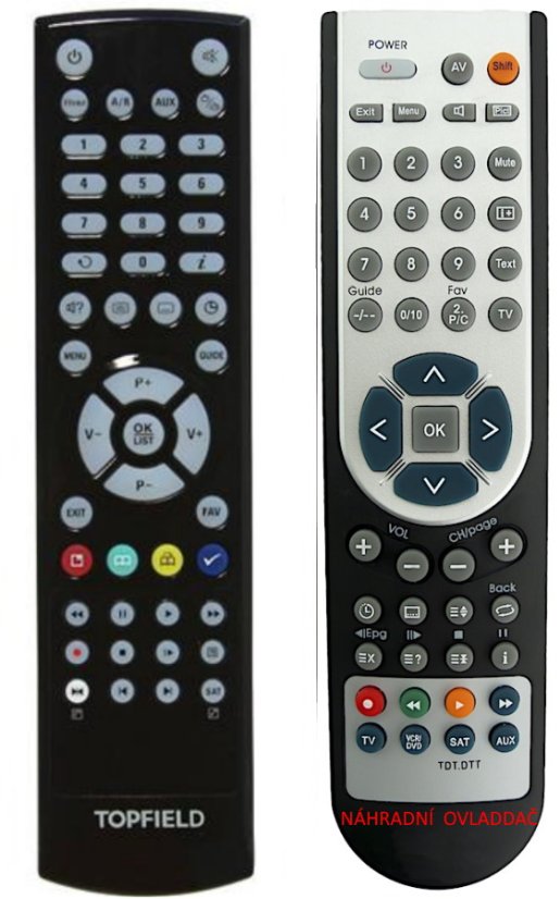 náhradný diaľkový ovládač pre seniorov pro Topfield TF7700, TF7700HSCI