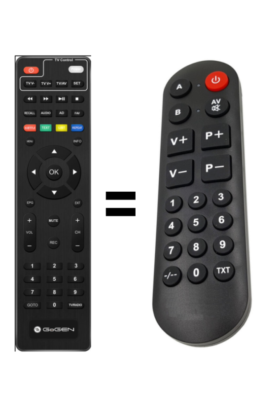 GOGEN DVB 282 T2 PVR náhradní dálkový ovladač pro seniory