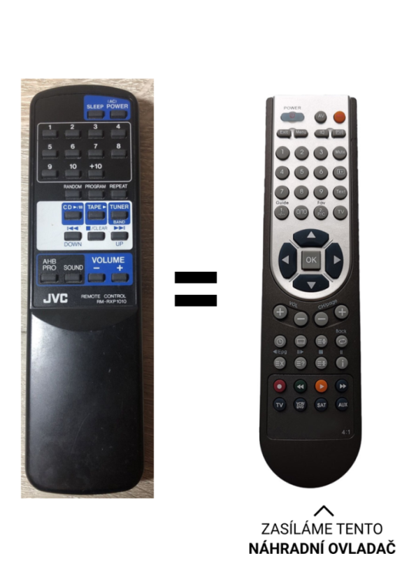 JVC RM-RXP1010, RM-RXUD66 náhradní dálkový ovladač jiného vzhledu