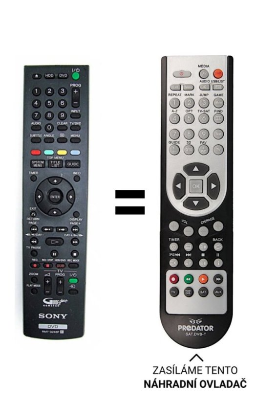 Sony RMT-D248P, RMT-D251P náhradní dálkový ovladač jiného vzhledu
