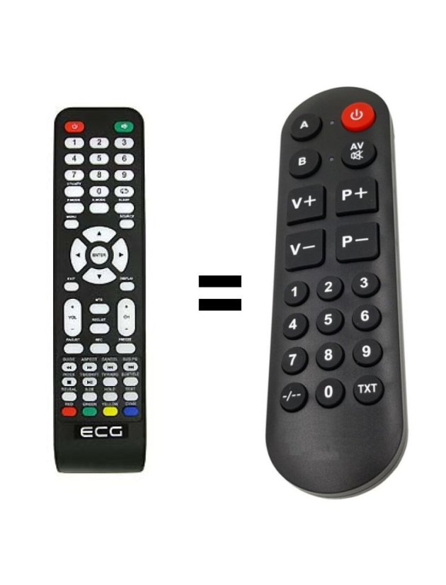 ECG 24LED631PVR náhradní dálkový ovladač pro seniory