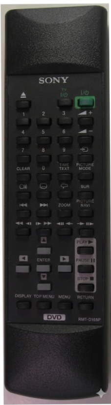 Zamiennik pilota SONY RMT-D165P z identycznymi oznaczeniami