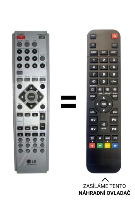 LG 6710CDAL01A náhradný diaľkový ovládač iného vzhľadu.