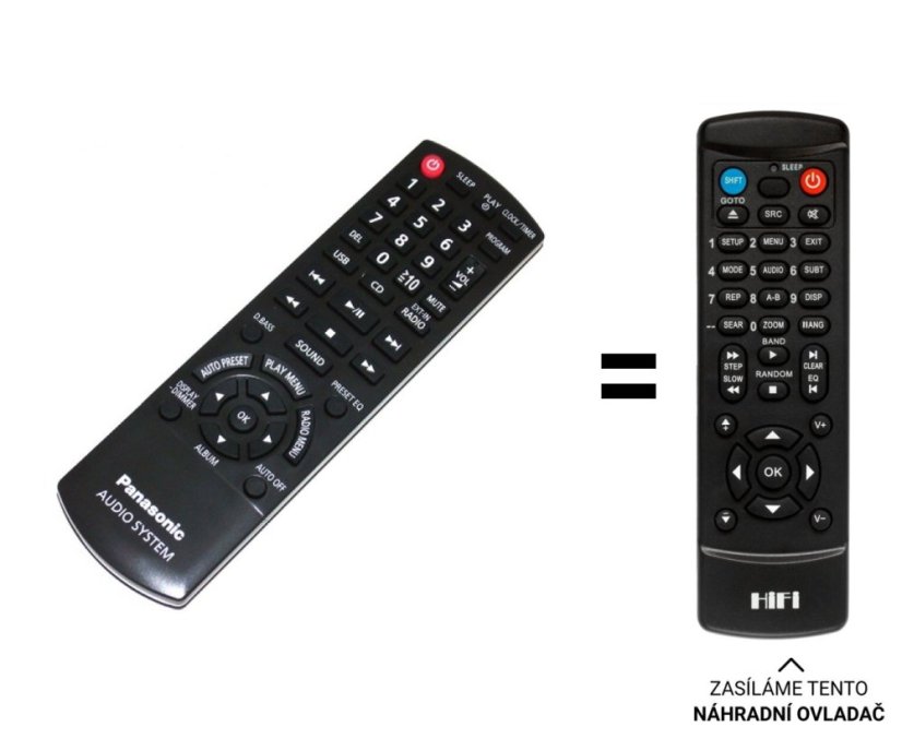 Panasonic N2QAYB000639 náhradní dálkový ovladač jiného vzhledu.