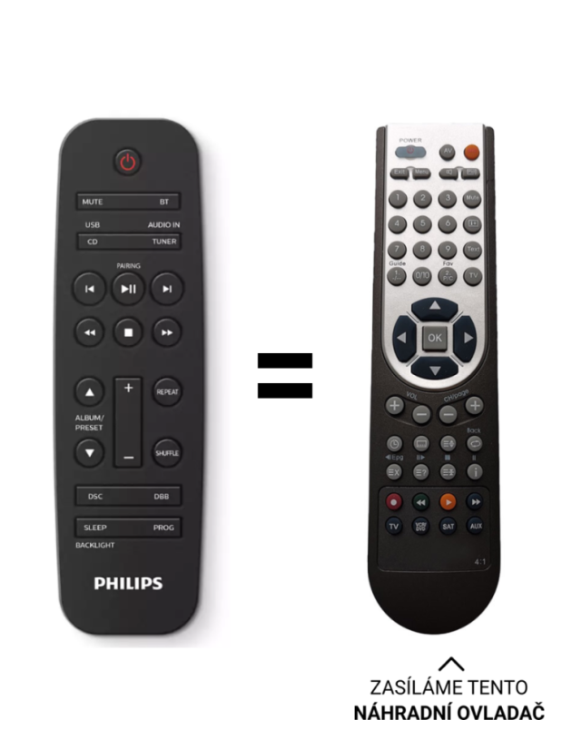Philips AZ700T/12 náhradní dálkový ovladač jiného vzhledu