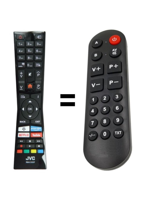 JVC RM-C3337 náhradní dálkový ovladač pro seniory