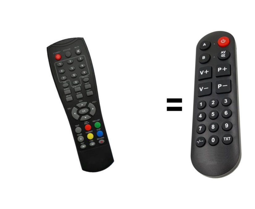 Mascom MC550T, MC550, MC525T, MC510T, Optex ORT8841, Gogen DVB-T137TU náhradní dálkový ovladač pro seniory