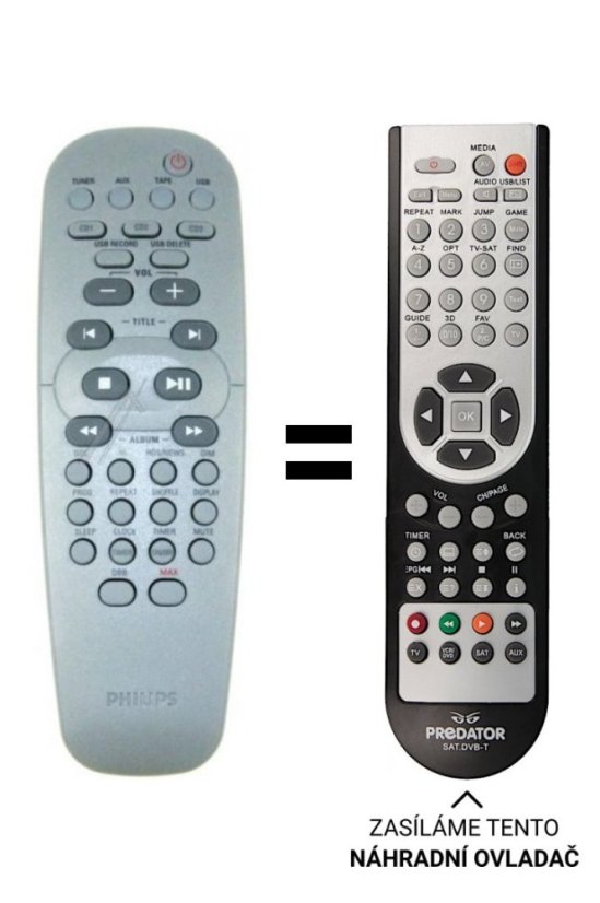 Philips RC19532018/01, 996510001306 náhradní dálkový ovladač jiného vzhledu