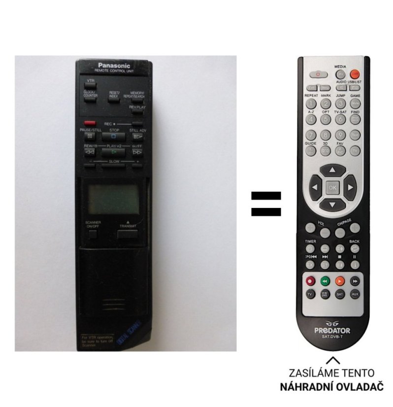 Panasonic VEQ0910, VOQ0935, VOQ1100 Náhradné diaľkové ovládanie iného vzhľadu