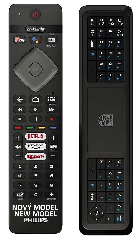 Original Philips remote control with keyboard on the back.