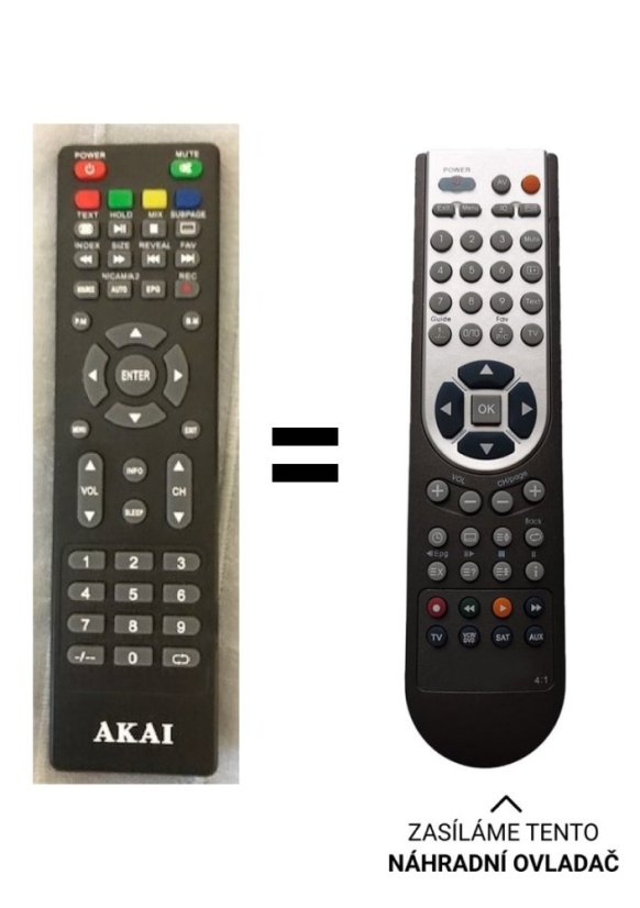 Akai roky32hr3280, roky 32fHD3283 náhradné diaľkové ovládanie iného vzhľadu