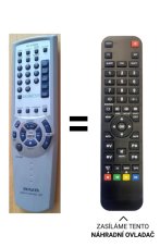 Aiwa RC-ZAS01, RC-ZAS02, RC-6AS14, RC7AS06 replacement remote control of a different appearance.