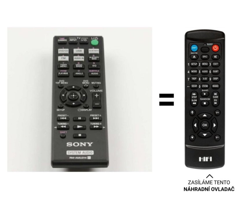 Sony RM-AMU214 for CMT-SBT40D replacement remote control of a different appearance