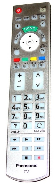 Panasonic N2QAYB000842 original remote control, silver, backlit.