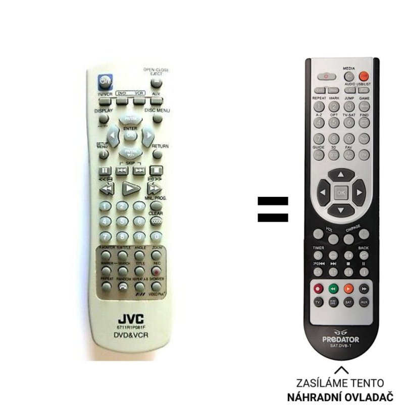 JVC 6711R1P081F náhradní dálkový ovladač jiného vzhledu