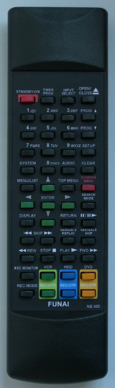 Funai NB305 náhradní dálkový ovladač