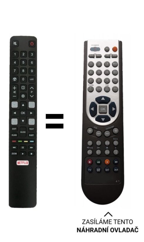 TCL 40S615, 55C725 náhradní dálkový ovladač jiného vzhledu