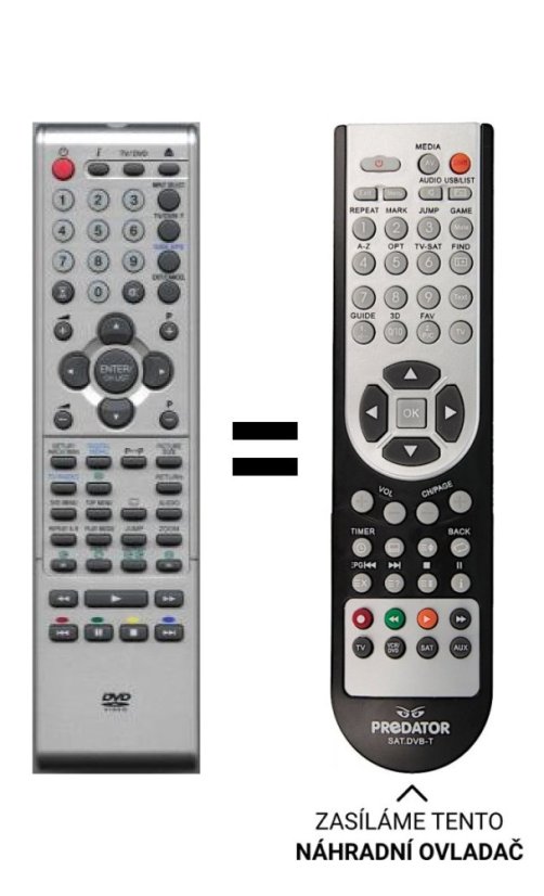 Orion 19PL145DVD, TV19PL120DVD, 22PL156DVD náhradní dálkový ovladač jiného vzhledu