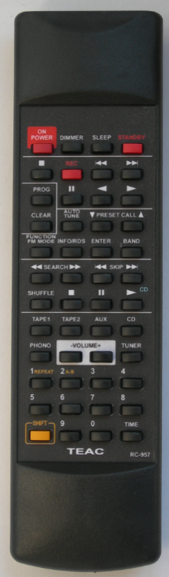 Zamienny pilot do TEAC RC-957 AG-H300MKII z identycznymi oznaczeniami