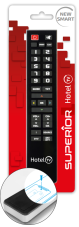HOTEL remote control. Stylish and simple, designed for hospitality and hotels.