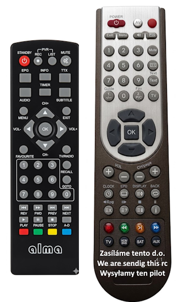 Alma Alma 2880 Mini Replacement Remote Control
