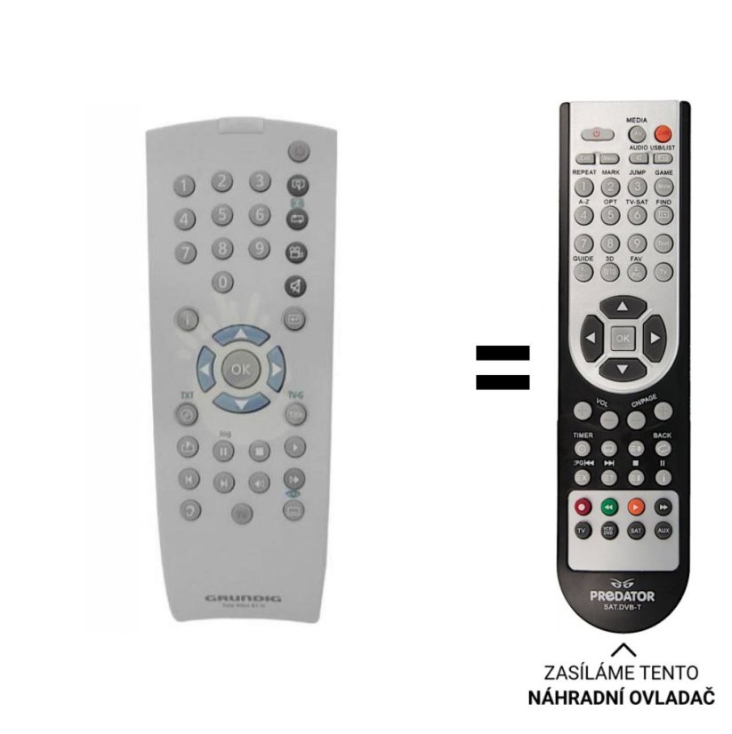 Grundig TP81D náhradní dálkový ovladač jiného vzhledu