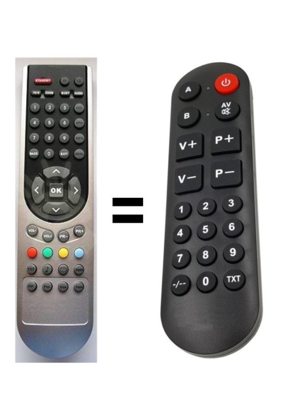 SENCOR SLT1911 dvb-t, NR SLT3208 dvb-t , SLT 3212 dvb-t náhradný diaľkový ovládač pre seniorov