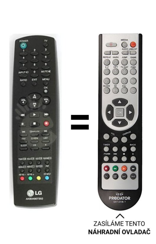 LG AKB34907202 náhradní dálkový ovladač jiného vzhledu