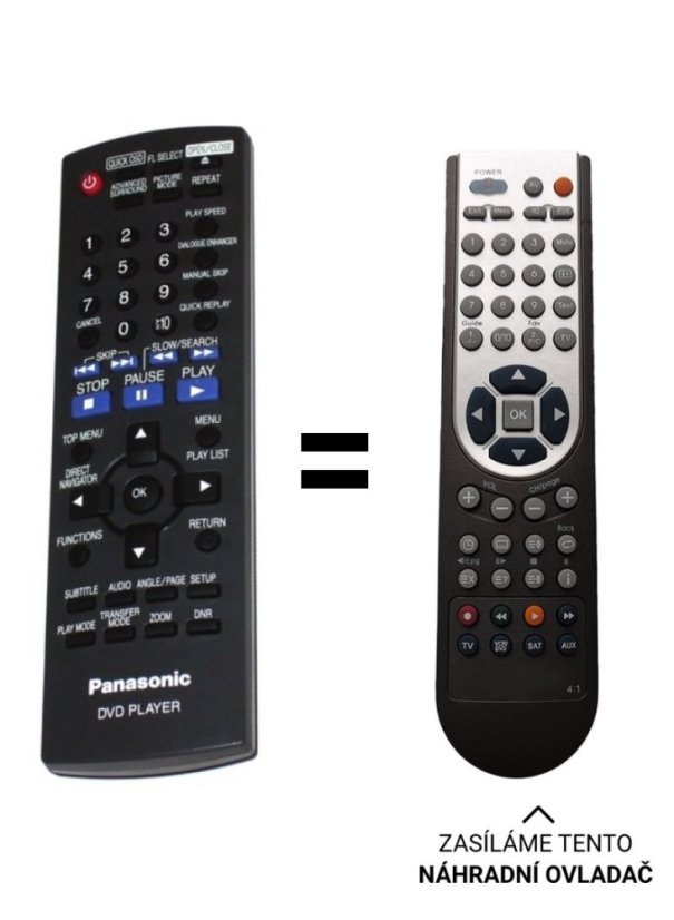 Panasonic EUR7631300 náhradní dálkový ovladač jiného vzhledu