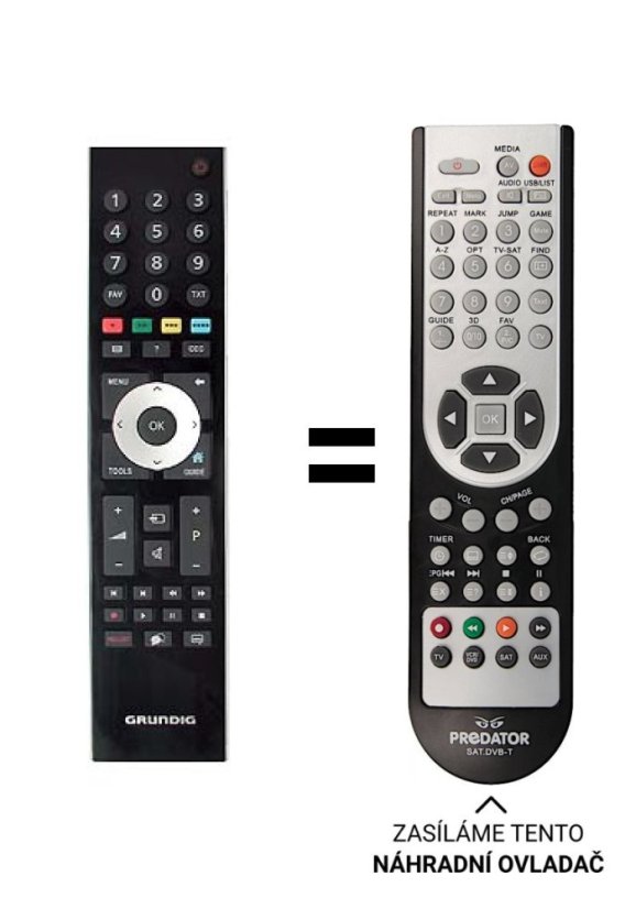 Grundig TP6, TP6187R náhradní dálkový ovladač jiného vzhledu