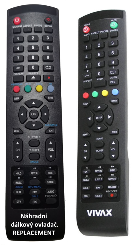VIVAX TV-32LE79T2S2,TV-32LE79T2S2G replacement remote control of the same appearance