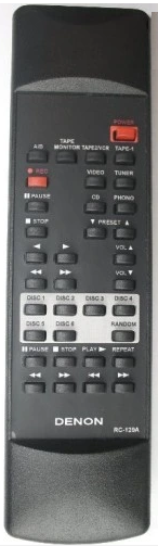 Denon RC-129, DRA-345, DRA-435, DRA-545 Replacement Remote Control Same Appearance