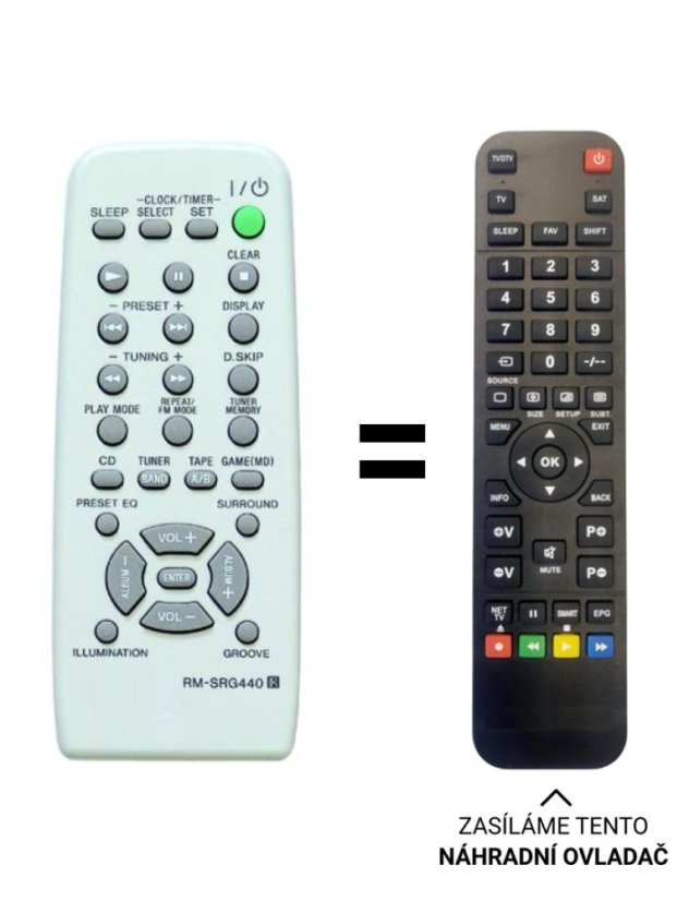 Sony RM-SRG440 náhradní dálkový ovladač jiného vzhledu.