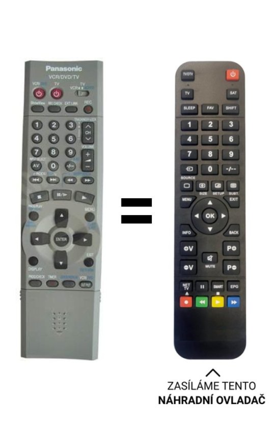 Panasonic EUR7615KSO, EUR7615KS0 náhradný diaľkový ovládač iného vzhľadu pro NV-VP30EP-S, NV-VP30