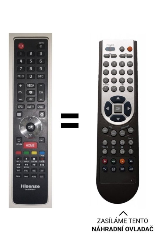 Hisense EN-33928HS náhradní dálkový ovladač jiného vzhledu