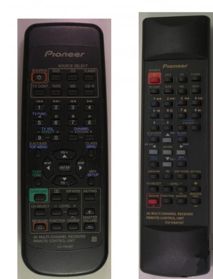 Pioneer Cu-vsx167, Vsx-409rds náhradní dálkový ovladač stejného vzhledu