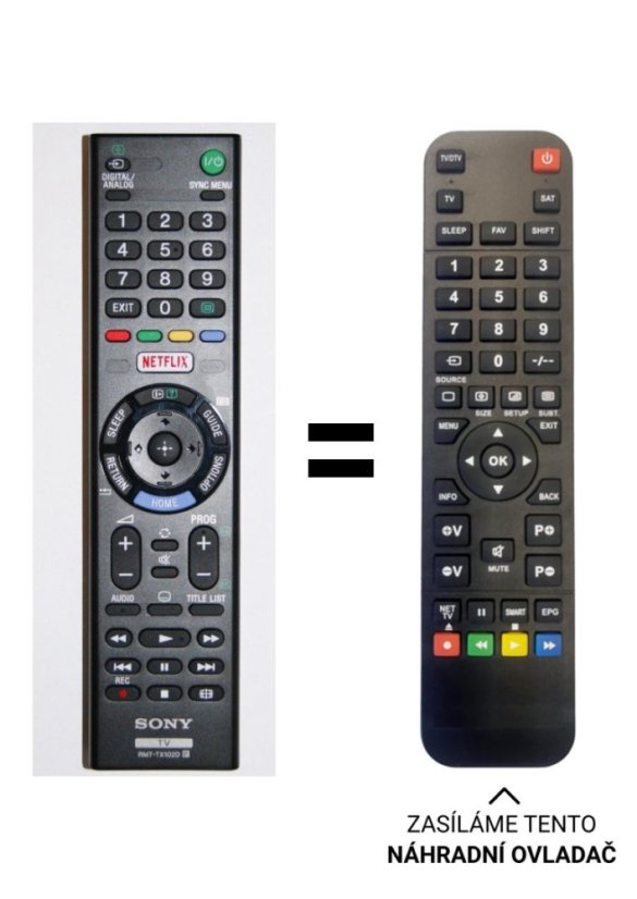 Sony RMT-TX102D náhradný diaľkový ovládač iného vzhľadu