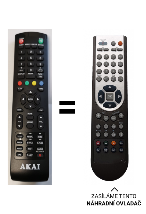 Akai rokov 32FS3288 Náhradné diaľkové ovládanie iného vzhľadu
