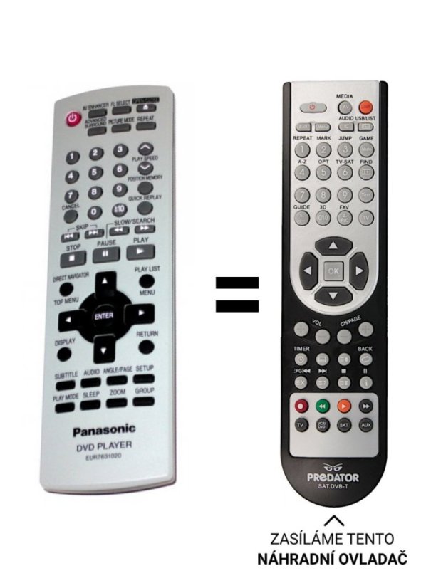 Panasonic DVD-S47 náhradní dálkový ovladač jiného vzhledu