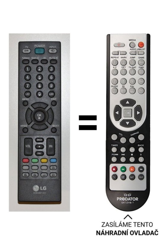LG AKB33871401 náhradní dálkový ovladač jiného vzhledu