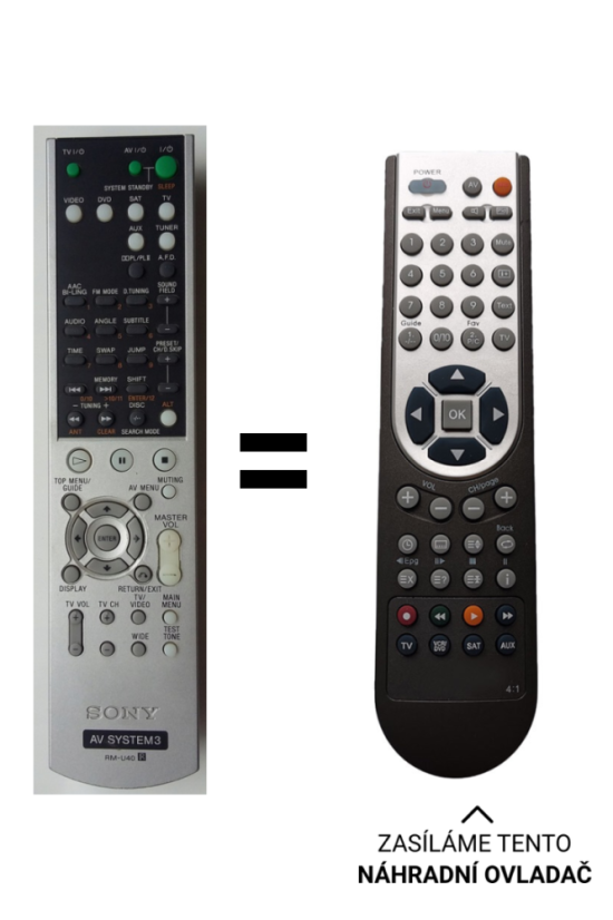 Sony RM-U40 Replacement Remote Control Tuner + Receiver