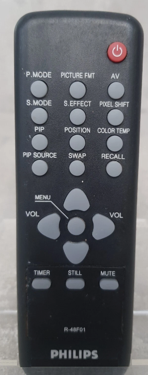 Philips R48F01 replacement remote control for seniors for plasma display.