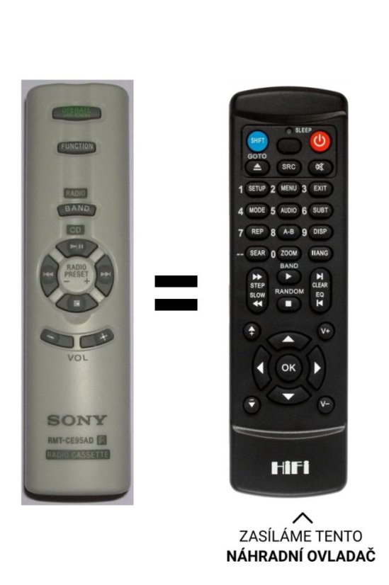 Sony RMT-CE95AD náhradní dálkový ovladač jiného vzhledu pro Sony CFD - SO3CP