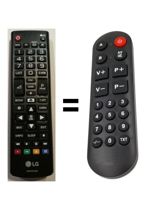 LG AKB74915325 náhradní dálkový ovladač pro seniory